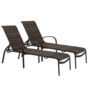 Courtyard Casual Santa Fe Wicker Aluminum Chaise Lounge  Price Set of 2 - 1 of 4