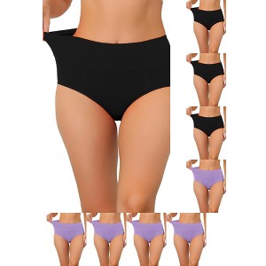 INSPIRE CHIC Women's High Waist Available in Plus Size Tummy Control Briefs 9 Packs - 1 of 4