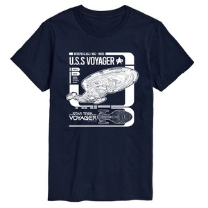 Men's - Star Trek - Voyager Schematic Short Sleeve Graphic T-Shirt - 1 of 4