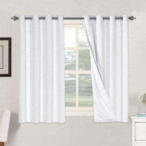 H.Versailtex Linen 100% Blackout Curtains Thermal Insulated Linen Drapes, Grommet White Liner Sold of 2 Panels - 1 of 4