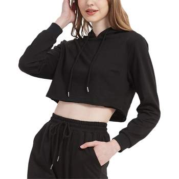 Anna-Kaci Women's Crop Top Sweatshirt Long Sleeve Hoodie Pullover