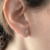 Adornia 14k Gold Plated Evil Eye Studs - 2 of 3