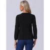 INSPIRE CHIC Women's Work Long Sleeve Keyhole Neck Elegant Chiffon Blouse - 3 of 4