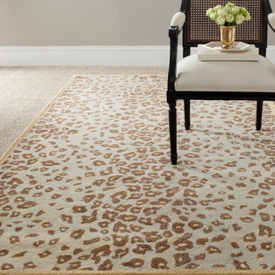 Gray and Beige Hand-Tufted Wool and Viscose Rug, 5' x 8'