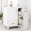 24" Bathroom Vanity with Ceramic Sink,2 Drawers,Pull-Out Basket, and Door Shelf,Freestanding Vanity Cabinet(Faucet Not Included) - 2 of 4