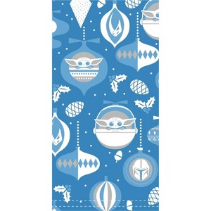 Star Wars The Mandalorian Grogu Holiday Blue & White Dish Towel - 1 of 3