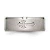 Black Bow Jewelry 8mm Titanium Recessed Cross Beveled Edge Standard Fit Band - 4 of 4