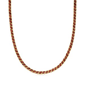 Ross-Simons 20.00 ct. t.w. Garnet Tennis Necklace in 18kt Yellow Gold Over Sterling Silver - 1 of 4