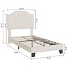 Twin Bed Frame with Adjustable Velvet Headboard, Sturdy Metal & Wood Slat Support, Low-Profile Design for Kids - 3 of 4