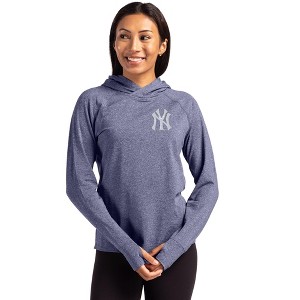 New York Yankees Cutter & Buck Adapt Knit Recycled Womens Heathered Hooded Pullover - 1 of 1