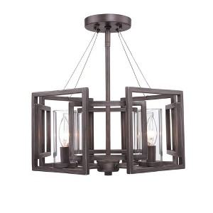 Golden Lighting Marco 4-Light Semi-flush in Gunmetal Bronze with Clear Glass - 1 of 1