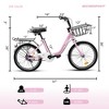 VASIP 20 Inch Kids Bike for Boys & Girls,Dual Coaster & V-Brake System, 1-Speed,Lightweight Steel Frame with Chain Guard & Rear Rack,Pink - 3 of 4