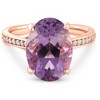 Pompeii3 4 1/5Ct TW Amethyst & Diamond Ring in White, Yellow, or Rose Gold - 3 of 4