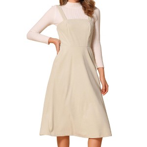 INSPIRE CHIC Women's Tank Ribbed Vintage A-Line Sleeveless Casual Midi Dress - 1 of 4