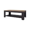 Sapphtopaz Two-Tone Rectangle Coffee Table with Bottom Open Shelf & Natural Oak Top Center Table Wood Coffee Tables Dining Table for Living Room - 4 of 4