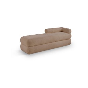 Meridian Furniture,Kennedy Faux Shearling Teddy Fabric Bench - 1 of 4
