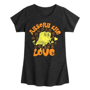 Girls' - SpongeBob SquarePants - Absorb The Love Fitted Short Sleeve Graphic T-Shirt - 1 of 4