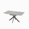 Gulches Grey Extendable Dining Table 62-78 Inches 6-10 People Black Metal X Legs Modern Mid Century Party Conference Table - 4 of 4