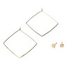 Totalee Gift Gold Geometric Diamond Earring Set Burnished Brass Gold - 3 of 3
