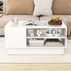 Costway 34" Long Rectangle Center Table Coffee Table with 2-Tier Open Storage Shelves - 2 of 4