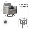 XIZZI Patio Outdoor Swivel Rocking Chairs Set of 2 with Side Table, 3 Pieces PE Rattan Wicker Patio Bistro Set with 360 Degree Rotation Chairs - 4 of 4