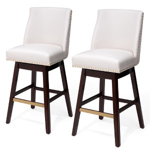 Crestlive Products Swivel Chair Barstools 29-Inch Island Chairs with Back Support, Counter Bar Height Stools Set of 2 - 1 of 4