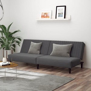 vidaXL 2-Seater Sofa Bed Dark Gray Velvet - 1 of 4