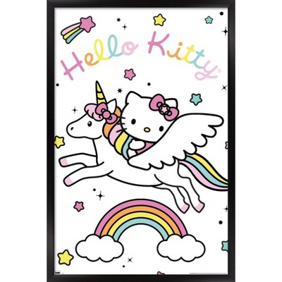 Trends International Hello Kitty - Unicorn Framed Wall Poster Prints