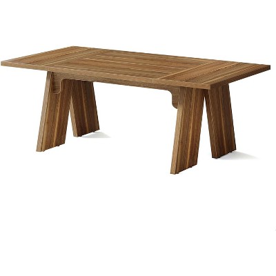 Tribesigns Farmhouse 71" Large Dining Table with Solid Wood Legs for 6 People