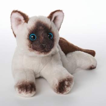 Bearington Lil Cleo Siamese Cat: Hand-Sewn 8 Long Stuffed Plush Cat with Ultra-Soft Fur, Fuzzy Paws and Premium Fill