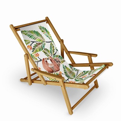 Cat Coquillette Happy Sloth Tropical Green Rainforest Sling Chair - Green - Deny Designs