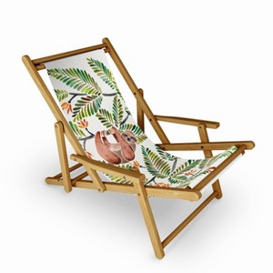 Cat Coquillette Happy Sloth Tropical Green Rainforest Sling Chair - Green - Deny Designs - 1 of 2