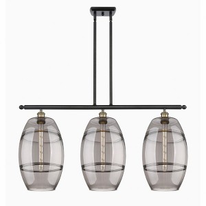 Vaz - 3 Light Stem Hung Island In Industrial Style-19 Inches Tall and 36.5 Inches Wide - 1 of 1