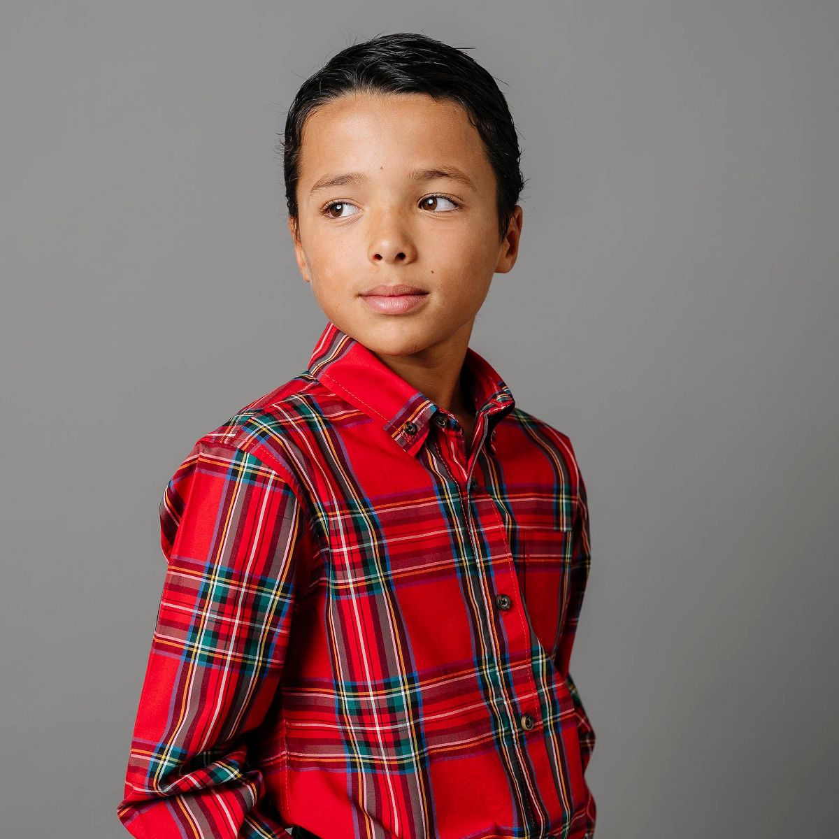 Hope & Henry Boys' Organic Stretch Poplin Long Sleeve Button-Down Shirt - thumbnail 7