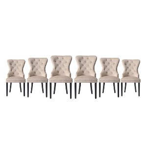 WestinTrends Wordford Velvet Upholstered Tufted Dining Chairs (Set of 6) - 1 of 4