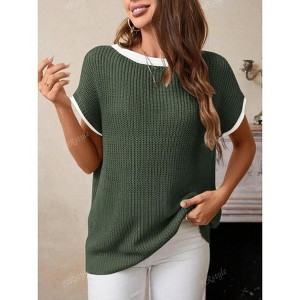 トップス ENDS AND MEANS / Crew Neck Knit Clearlove Womens Crew Neck Color Block Knit Sweater T-Shirts Cap