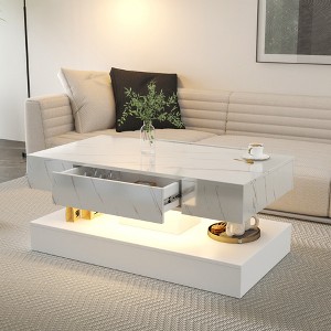 16.93IN High LED Coffee Table,Modern Coffee Table for Living Room,Living Room Tables,Large Living Room Furniture,LED Lights - 1 of 1