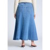 ELOQUII Women's Plus Size Trumpet Denim Maxi Skirt - 4 of 4