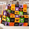 Hachikiko Halloween Fleece Throw Blanket 50"x60",Bat & Ghost Plaid Pattern, Soft Fuzzy Plush for Kids & Adults - 4 of 4