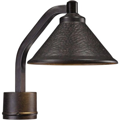 Minka Lavery Industrial Outdoor Post Light Fixture Aspen Bronze LED 11" Hammered Glass for Post Exterior Barn Deck Porch Patio