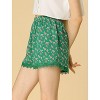 Allegra K Women's Summer Floral Printed Lace Trim Elastic Waist Beach Shorts - 4 of 4