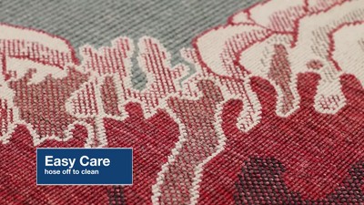 Hand-Tufted Blue Synthetic Round Ocean Rug, 30" x 48"