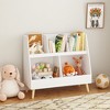 Ruvalino Decorative Bookshelf Kids Bookcase with Cubbies for Nursery and Montessori Space, White, 31.5"*13.39"*28.54" - 4 of 4