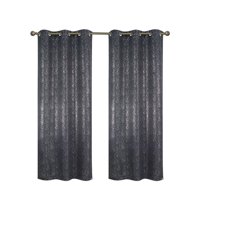 Metallic  Blackout Thermal Grommet Curtain Panels (Set of 2 Blush), 2 of 4