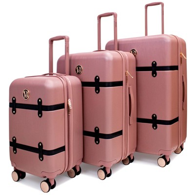 Badgley Mischka Grace 3pc Expandable Hardside Spinner Retro Luggage Set