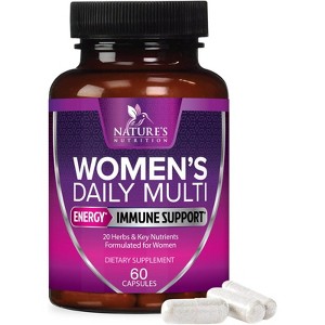 Multivitamin for Women - Highest Potency Complete Daily Multimineral Supplement - 60 Capsules By Nature's Nutrition - 1 of 4