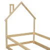 CAVINAS Twin Size Wood Floor Bed with House-shaped Headboard,Toddler Floor Bed with Fence for Kids,Girls,Boys - 4 of 4