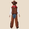 Joyfy Kids Brown Cowboy Western Halloween Costume Set, Deluxe Cowboy Outfit Set with Hat for Boys Halloween Dress-up Role Play Party - 4 of 4