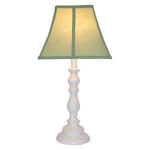 White Resin Table Lamp - Sage (Lamp Only), Green