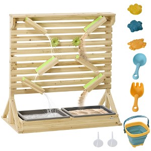 Outsunny 18 Pcs Sand and Water Playset for Kids with with Rearrangeable Falling Network Maze, Sensory Toy Summer Activity Outdoor Toys, Aged 3-7 - 1 of 4